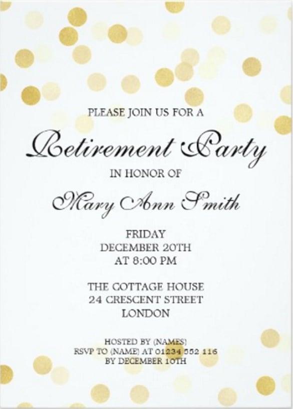 elegant retirement party gold foil glitter lights 5x7 paper invitation card