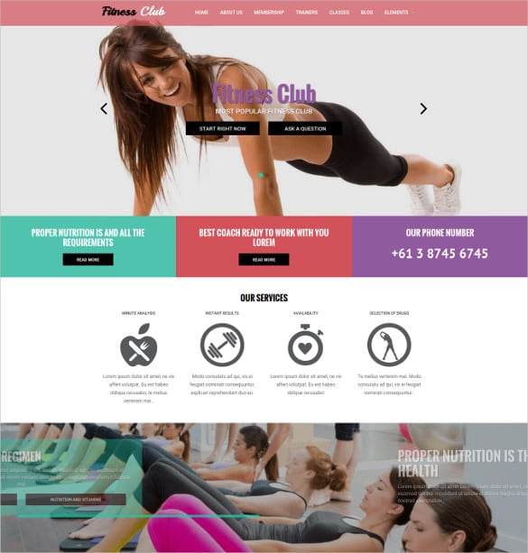 fitness club sport drupal mobile theme