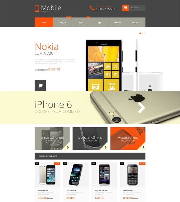 mobile phones shopify blog theme