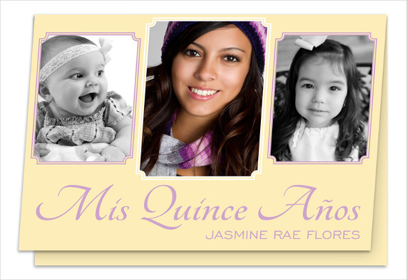 mis quince framed invitation