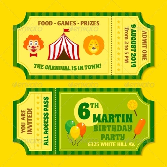 circus tickets template