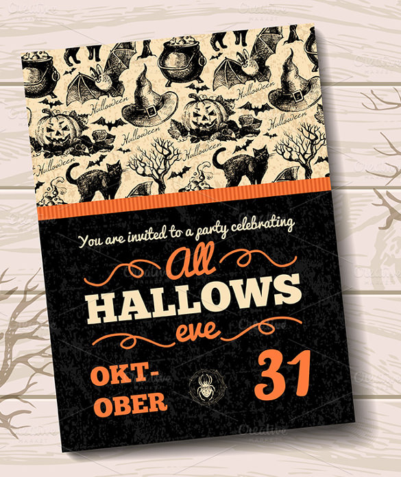 halloween hand drawn invitations