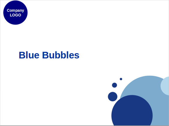blue bubbles powerpoint template