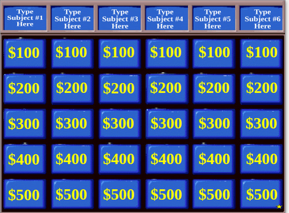 sample school subjects powerpoint jeopardy template