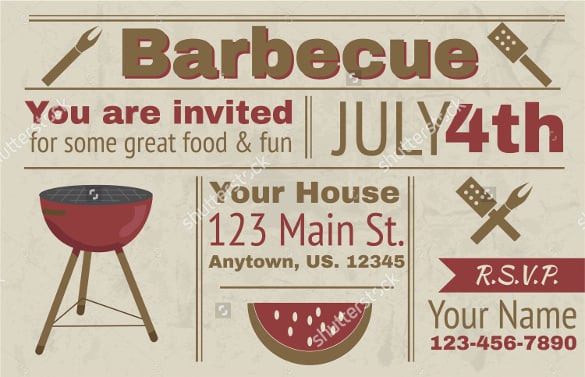 summer barbecue vector background invitation