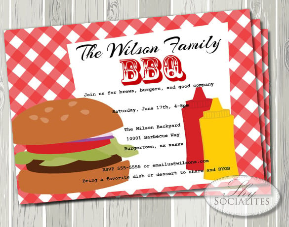 bbq invitation hamburger picnic barbeque company picnic