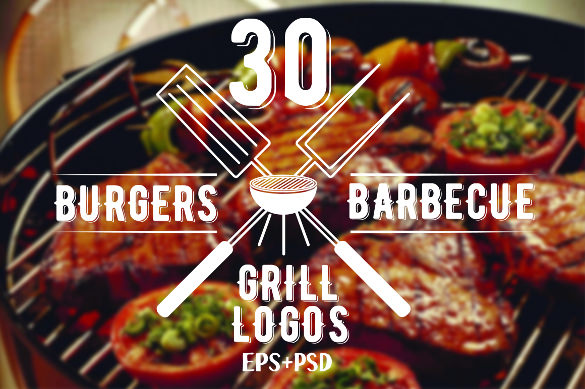 0 burgers and barbecue logos bundle
