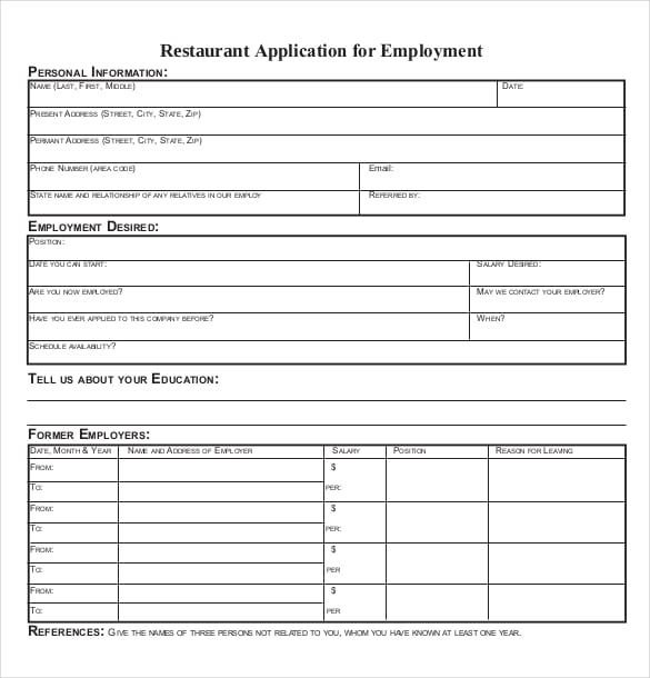 13 Restaurant Application Templates Free Sample Example Format Download 4480