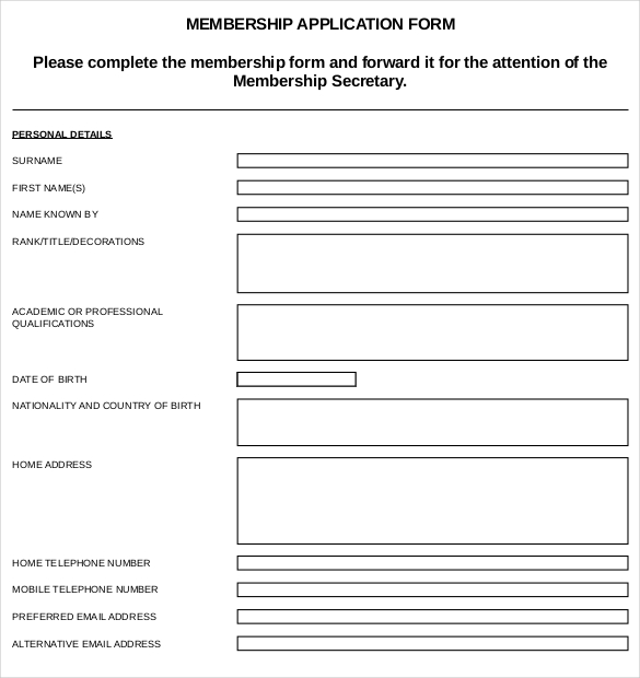 17+ Sample Club Application Templates PDF, DOC