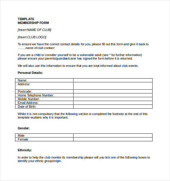 club application template word format download