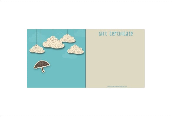 example of umbrella blank gift certificate free pdf download