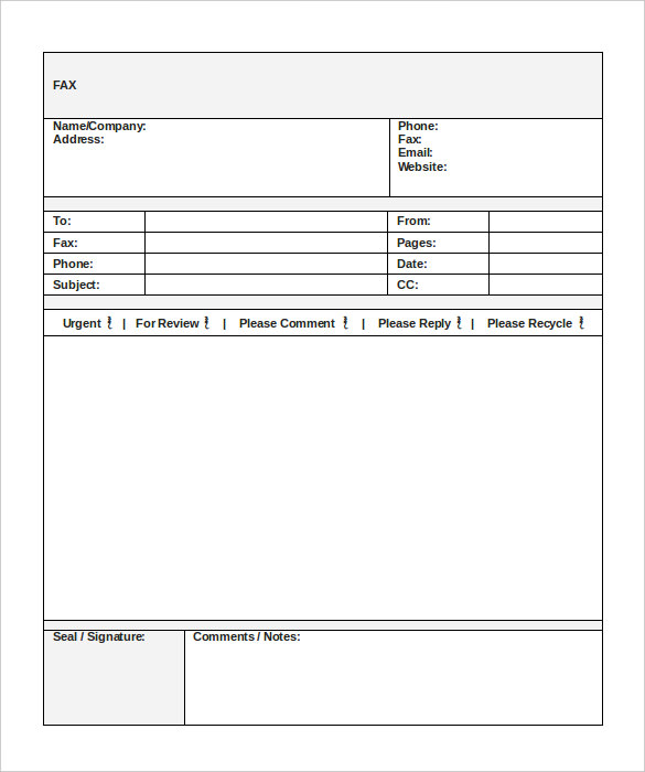 blank fax cover sheet 9 free word pdf documents download free