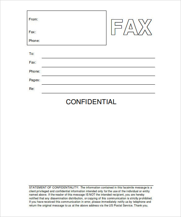 13 Confidential Fax Cover Sheet Word PDF