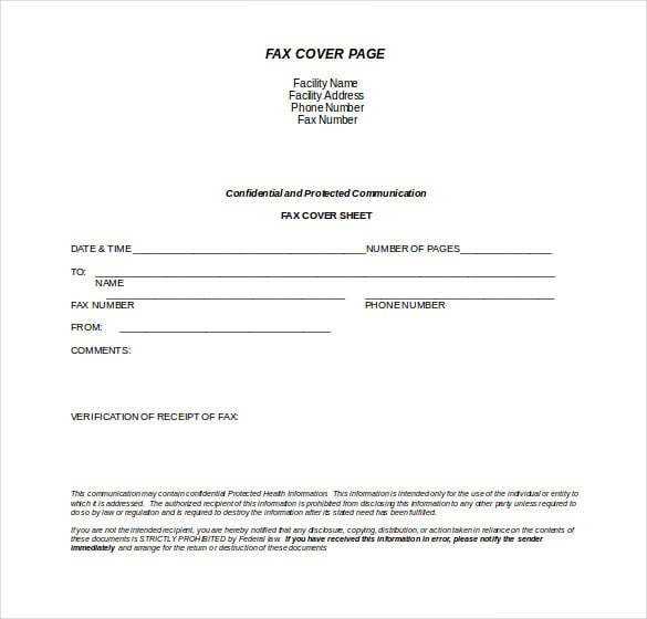 faxing protected health information fax cover sheet