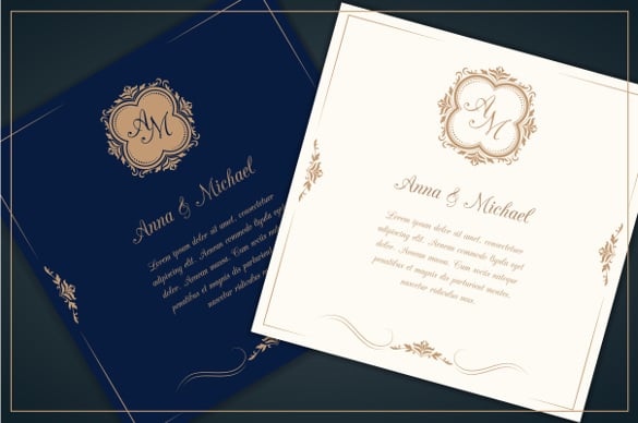 vintage wedding invitations with monograms psd format