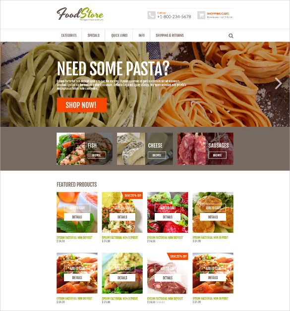 online grocery zencart mobile theme
