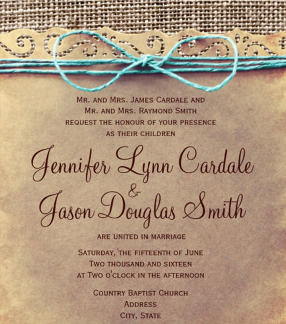 rustic country vintage wedding invitations psd format