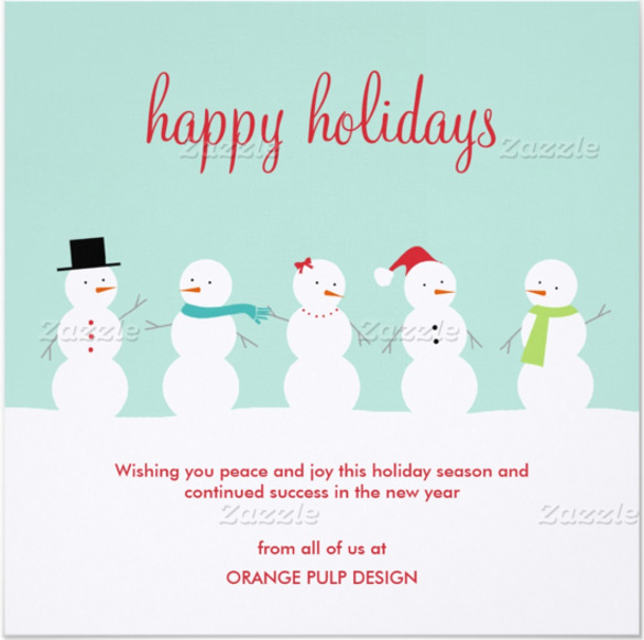 dressed snowmen business holiday cards