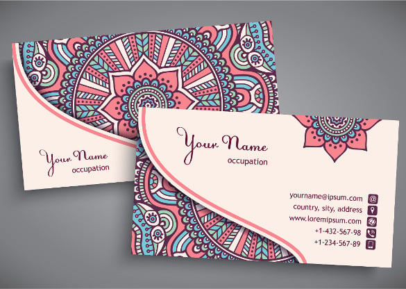 business cards in ethnic style