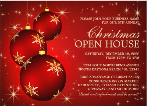 business christmas open house invitations