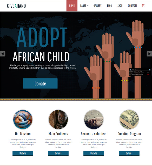 resposive charity php wordpress theme