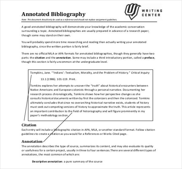 a good annotated bibliography free download