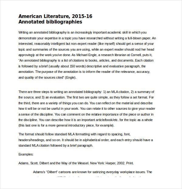 american literature annotated bibliography word document free download