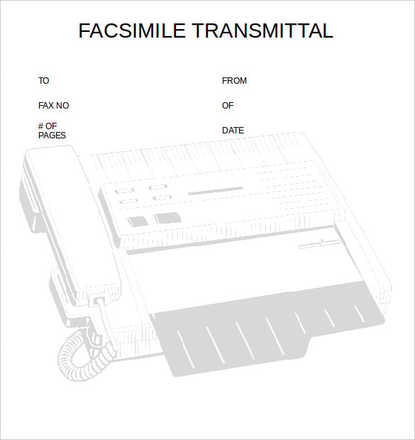 transmittal professional fax template printable