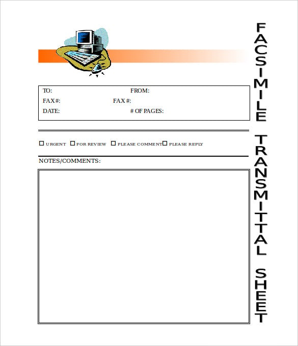 professional computer fax cover sheet template free download