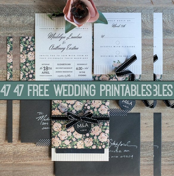 47 free wedding printables