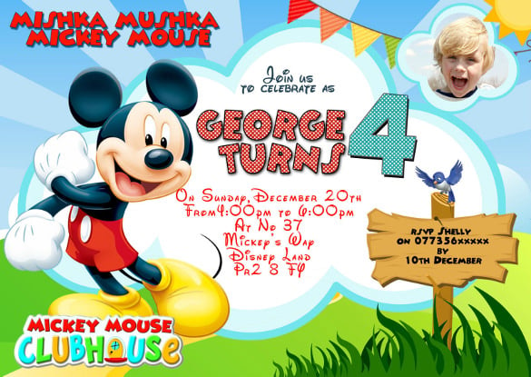 personalised birthday party invitations mickey mouse1