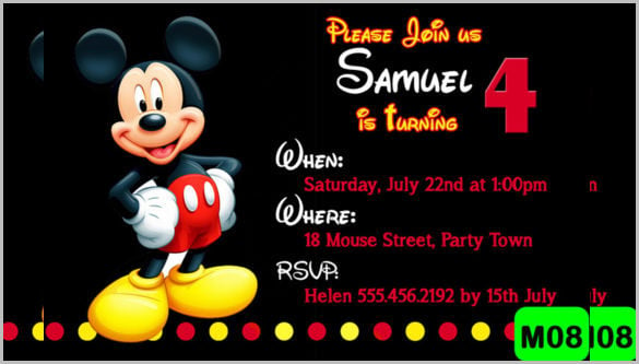 mickey mouse birthday invitation