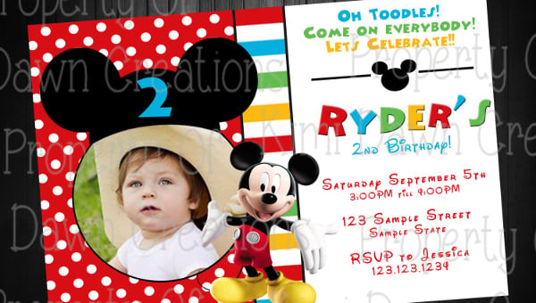 1st First Birthday Mickey Mouse Invite Mickey Mouse Invitation Mickey Mouse Birthday Invitation Oh Toodles Birthday