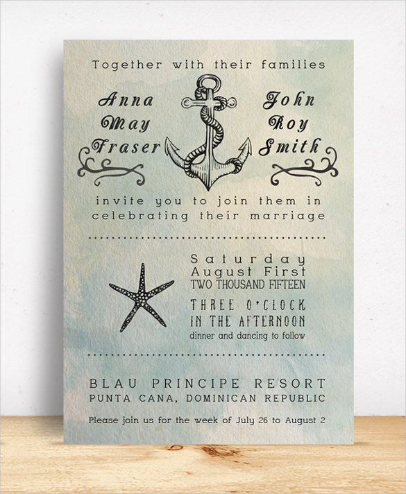 Wedding Invitations Beach Template 9