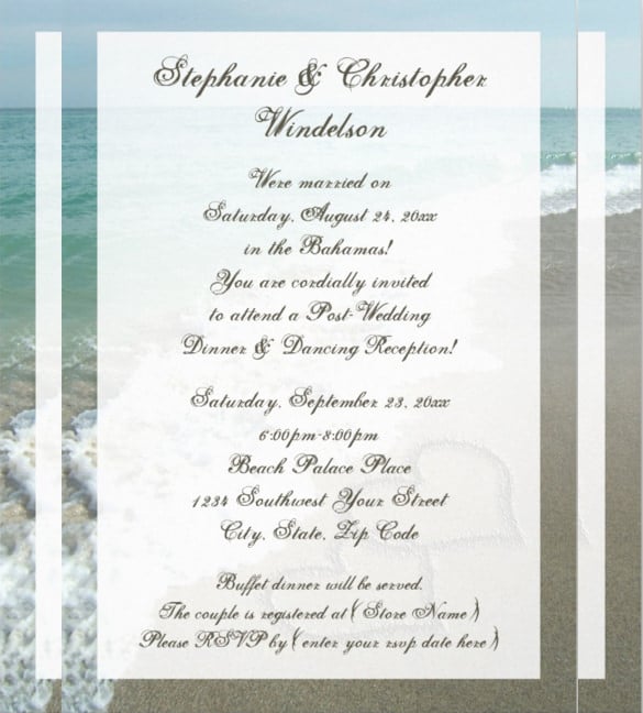 26 Beach Wedding Invitation Templates Psd Ai Word Free
