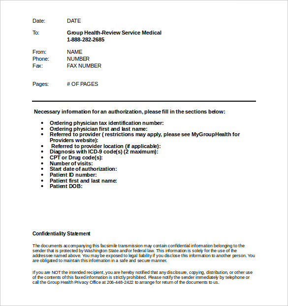 10+ Medical Fax Cover Sheet Word, PDF