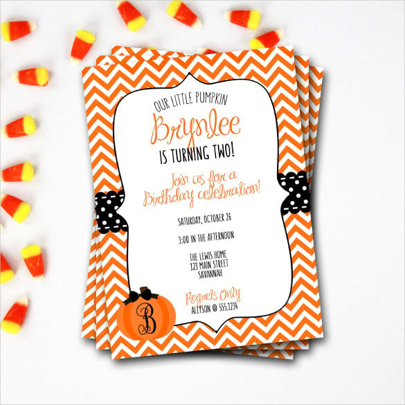 orange halloween birthday invitation diy printable