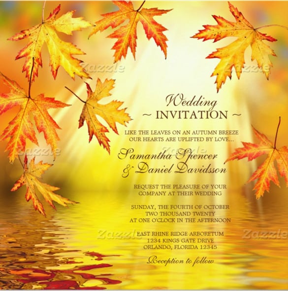 Autumn Wedding Invitation Templates Free Printable Templates
