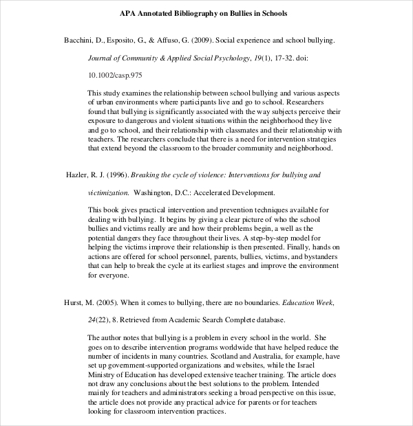 annotated bibliography template