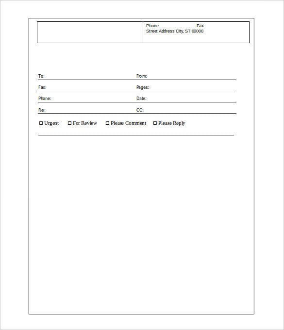 editable basic fax cover sheet template download