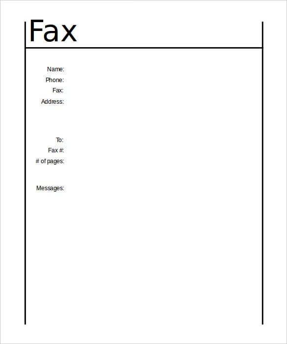 fax cover sheet basic in microsoft word format