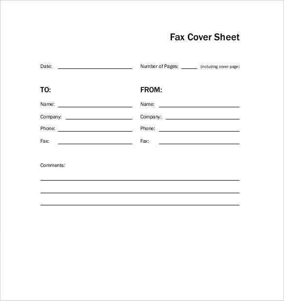 download basic simple fax cover sheet template for free