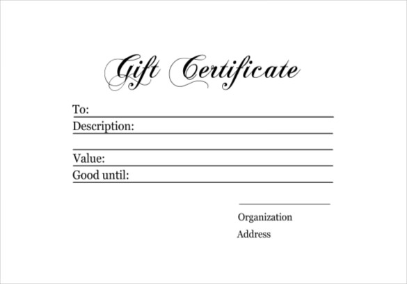 6 Homemade Gift Certificate Templates DOC PDF