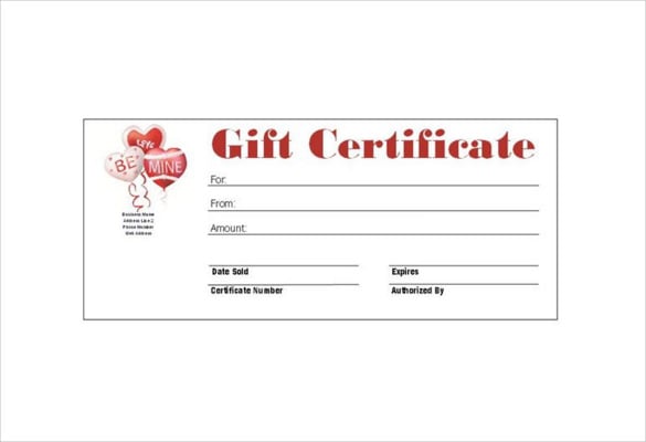 homemade valentines day gift certificate example word free download