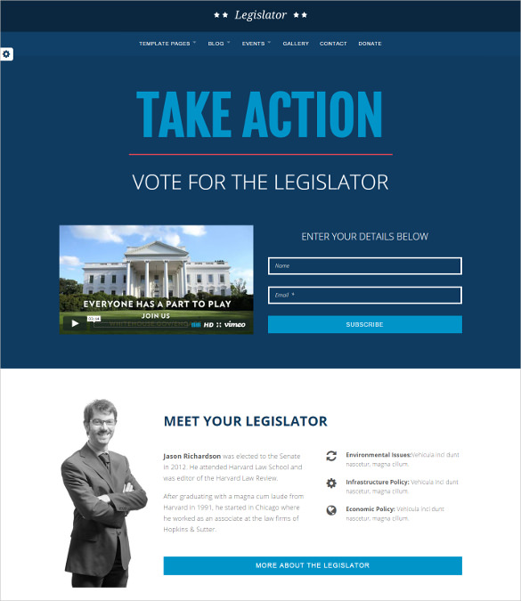 political campaign html5 template