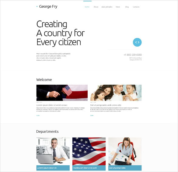 political candidate responsive website template