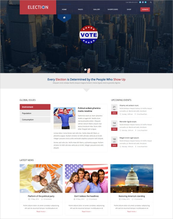 election political wordpress website theme