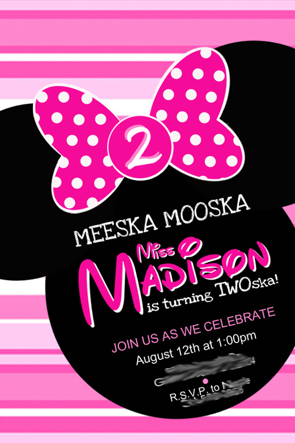 minnie mouse birthday invitation template