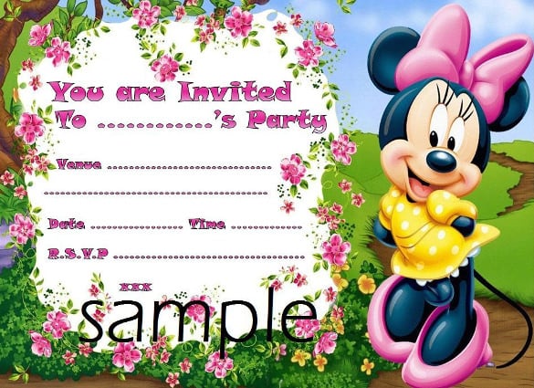 minnie mouse birthday invitation in photo 