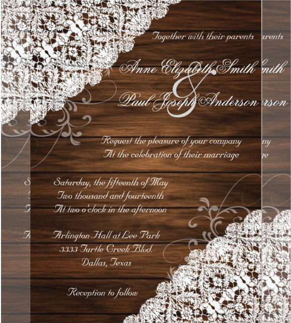 barn wood and lace rustic wedding invitations